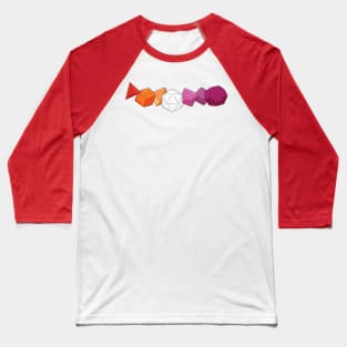 Pride Dice Sunset Lesbian Baseball T-Shirt